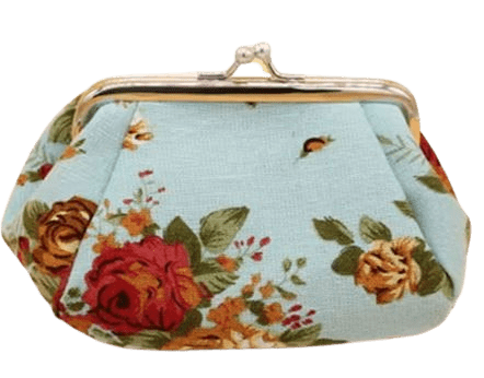 Mini-Rosenclutch Blau Kosmetiktasche Clutch Vintage