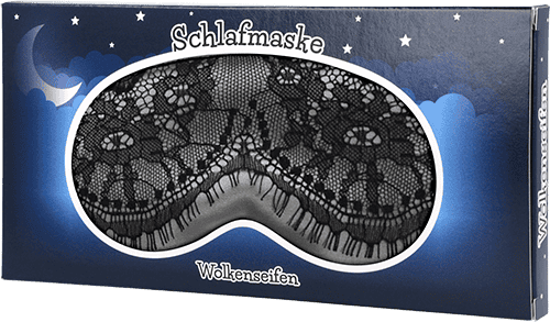 Schlafmaske mit Spitze Grau-Schwarz Schlafmaske mit Spitze Grau-Schwarz