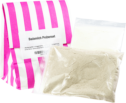 Bademilch Probenset Süß Bademilch Probenset Süß ohne Hintergrund