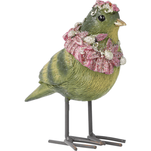 Dekovogel Pink-Grün Glitzervogel Grün-Pink