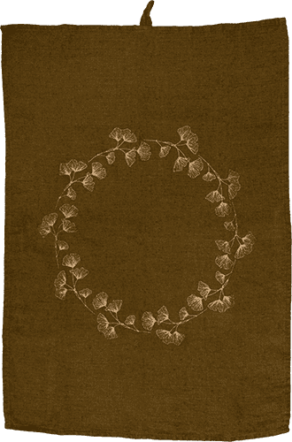 Dorothee Lehnen Geschirrtuch Gingko gold