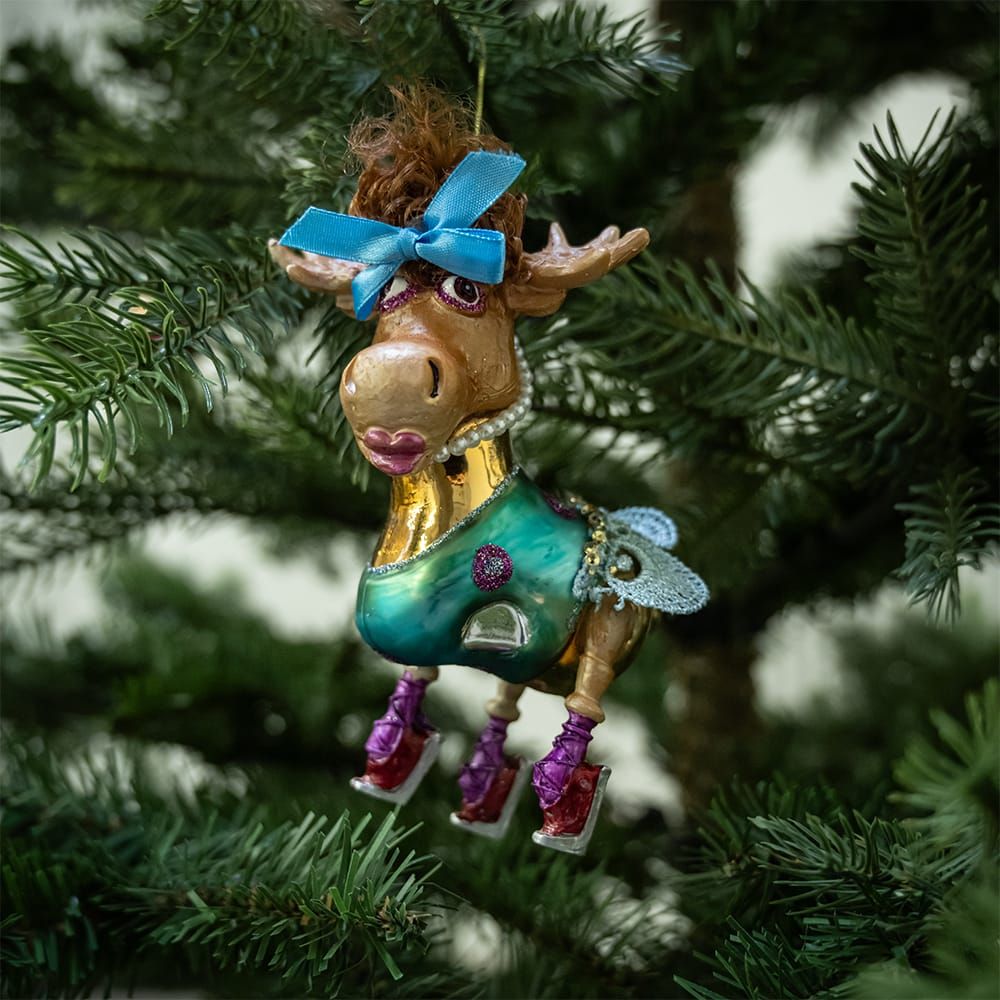 Anhänger Schlittschuh-Esel grün