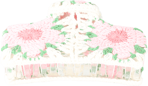 Haarkralle Strick Rose Haarkralle Strick Rose