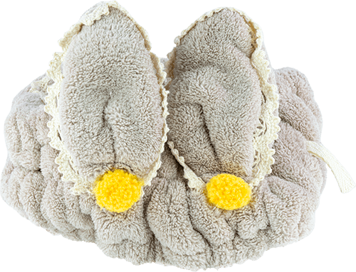 Haarband Hasenohren Beige-Braun Make-Up-Haarband Hasenohren ohne Hintergrund