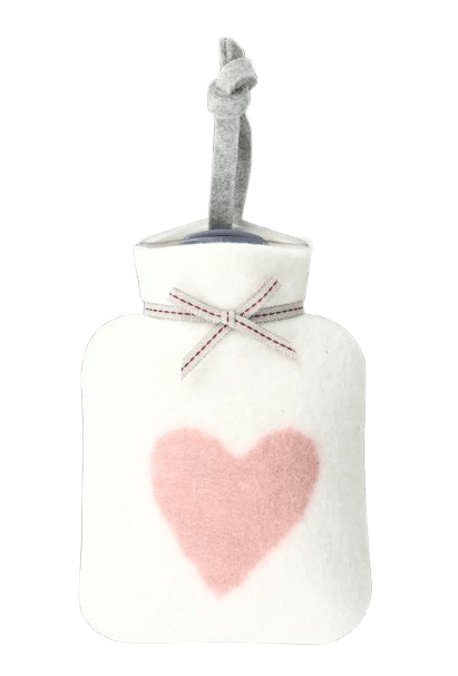 Mini-Wärmflasche Herz weiß