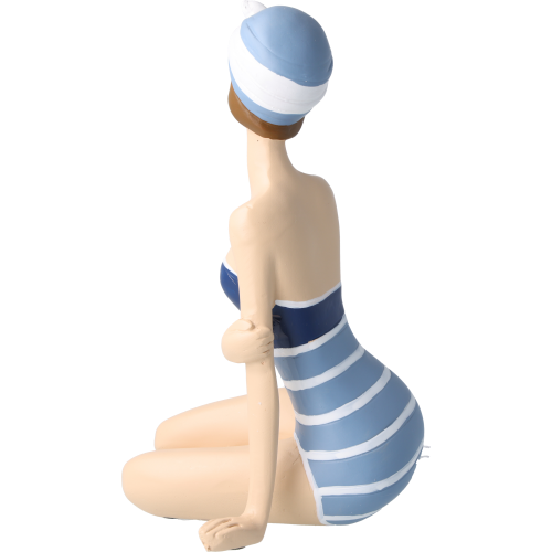 Pinup Schwimmerin sitzend Pinup Schwimmerin sitzend