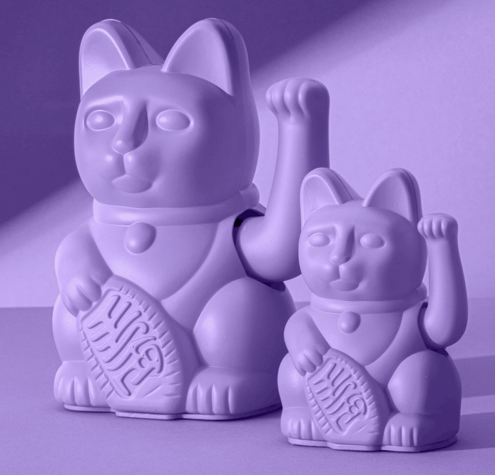 Winke-Katze Flieder mini Winke-Katze Flieder mini