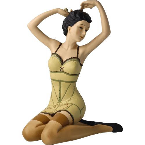 Pinup Dekofigur grün knieend Pinup Dekofigur