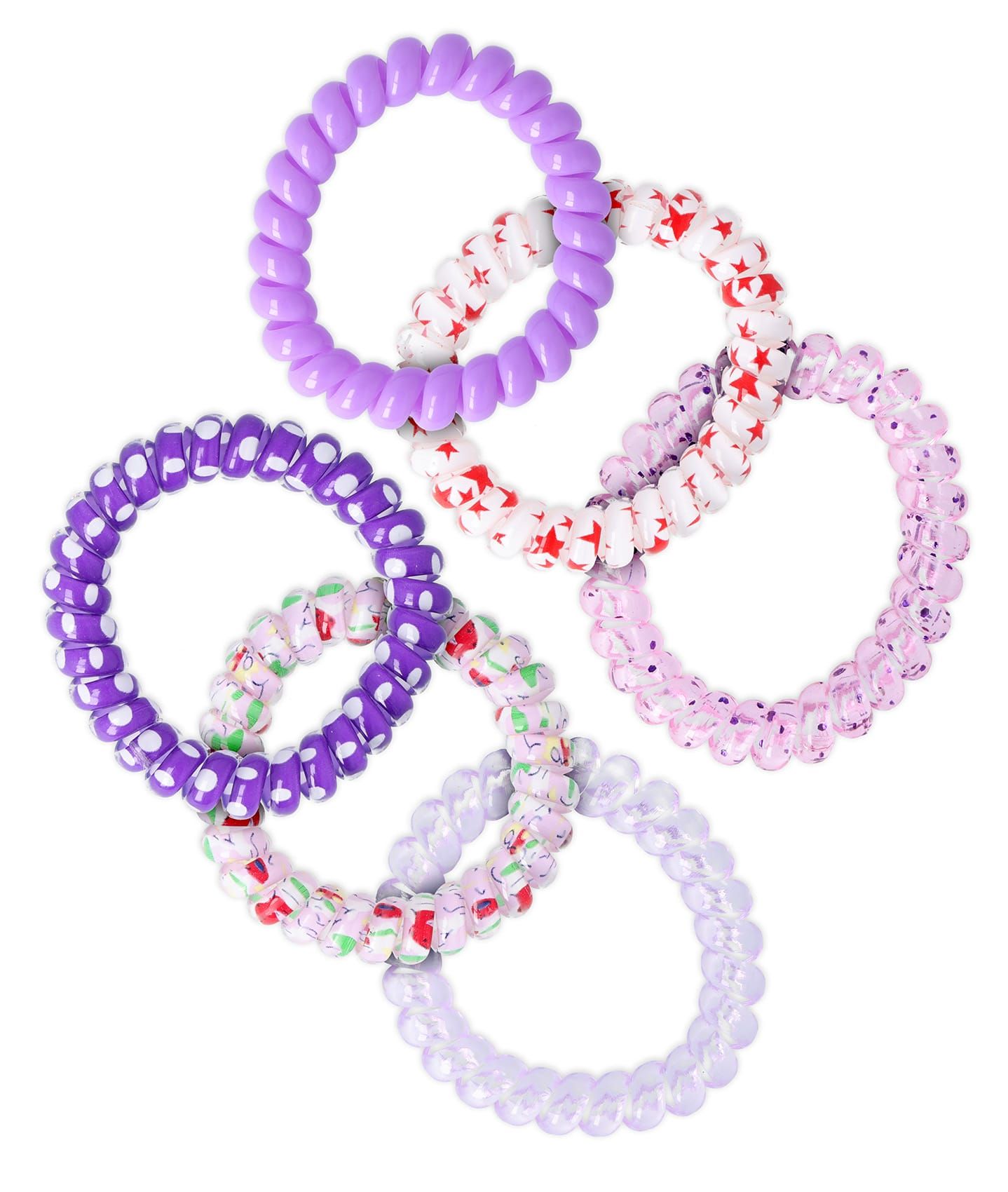 Spiral-Haargummis Flieder-Mix