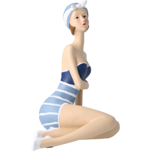 Pinup Schwimmerin sitzend Pinup Schwimmerin sitzend