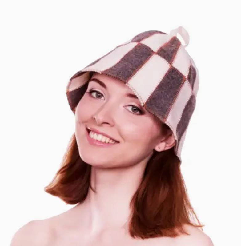 Sauna-Hut Grau-weiß