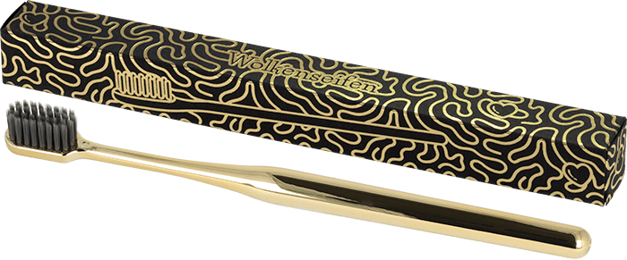 Wolkenseifen Zahnbürste Gold schwarz