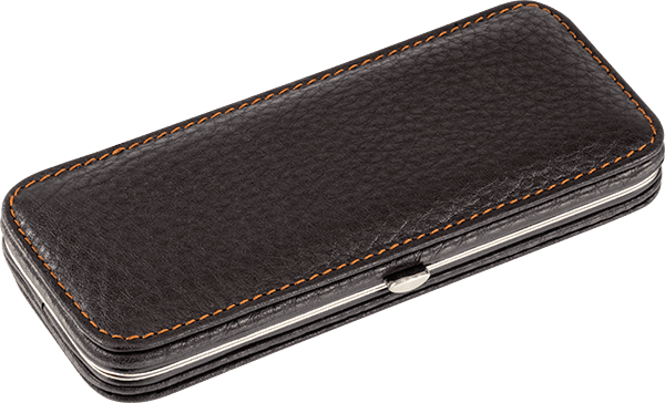 Maniküre-Etui Leder Dunkelbraun leer (groß)