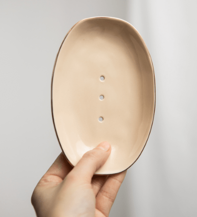 Seifenschale Sand Goldrand Seifenschale Sand Goldrand