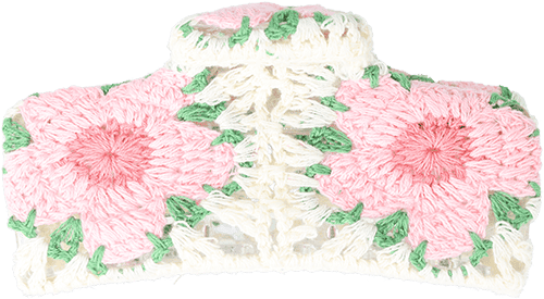 Haarkralle Strick Rose Haarkralle Strick Rose