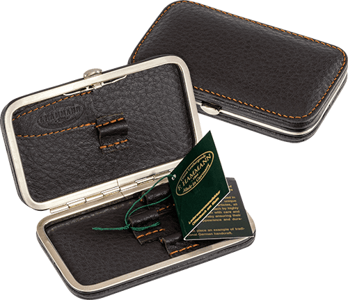 Maniküre-Etui Leder Dunkelbraun leer (klein) F. Hammann Maniküre Etui Kalbleder