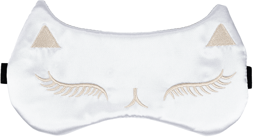 Katzen-Schlafmaske Silber Katzen-Schlafmaske Silber ohne Hintergrund