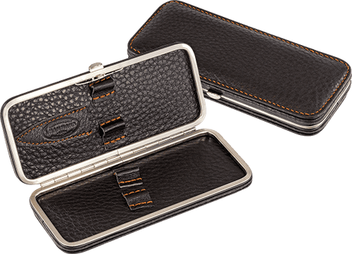 Maniküre-Etui Leder Dunkelbraun leer (groß) Maniküre Etui Kalbleder Eschenburg
