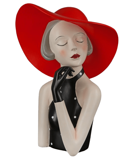 Lady mit rotem Hut Dekofigur Lady mit rotem Hut