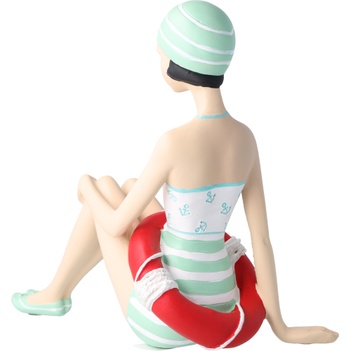 Pinup Schwimmerin sitzend mit Ring Pinup Schwimmerin sitzend mit Ring