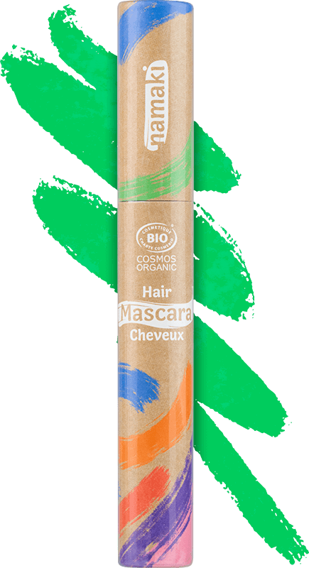 Bio-Haarmascara Grün Namaki Bio-Kinderschminke Haarmascara Grün ohne Hintergrund