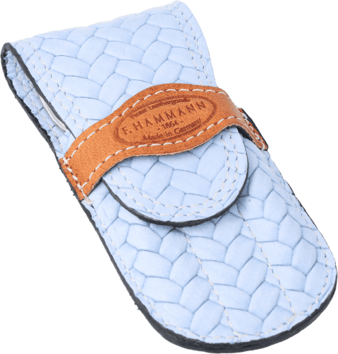 Maniküre-Etui Leder hellblau-braun Maniküre-Etui Leder hellblau-braun