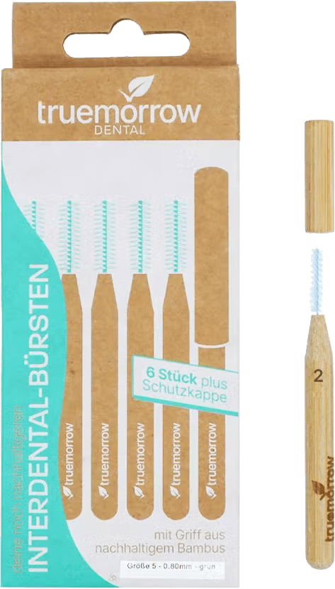 truemorrow Bambus-Interdentalbürsten 0.50 mm truemorrow Bambus Interdentdal Zahnbürste