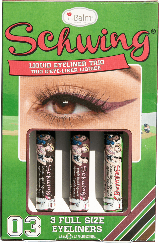 Schwing Liquid Eyeliner Trio (Black-Brown-Purple) thebalm schwing eyeleiner trio