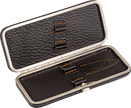 Maniküre-Etui Leder Dunkelbraun leer (groß)