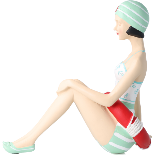 Pinup Schwimmerin sitzend mit Ring Pinup Schwimmerin sitzend mit Ring