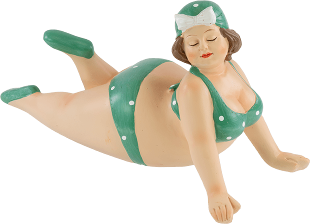 Molliges Dekofigur-Set grün groß Badefigur Strandfigur