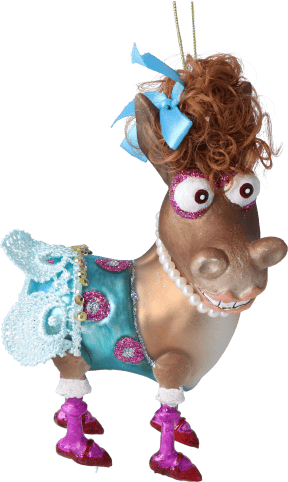 Anhänger Glitzer-Esel türkis