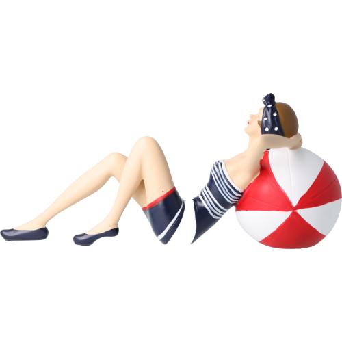 Pinup Schwimmerin liegend auf Ball Pinup Schwimmerin liegend auf Ball