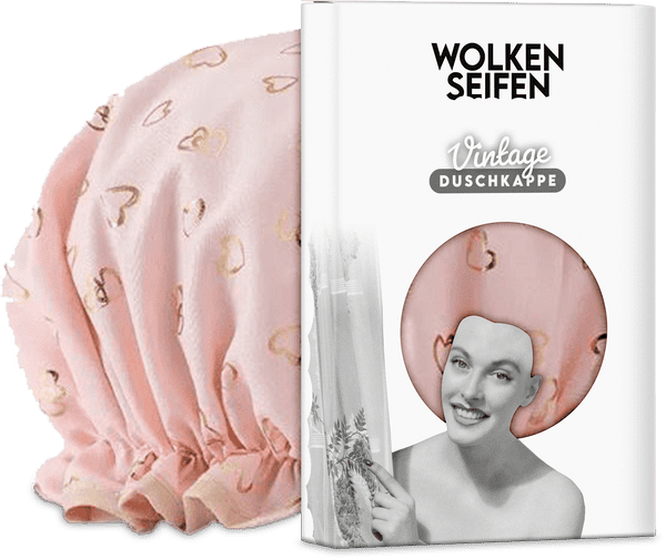 Showercap Rosa + Goldherzen Showercap Rosa + Goldherzen