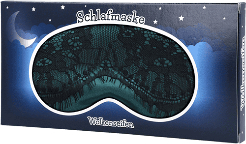 Schlafmaske mit Spitze Pfauengrün Schlafmaske mit Spitze Pfauengrün