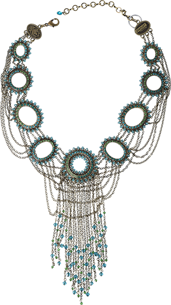  Maharani Collier Grün-Blau