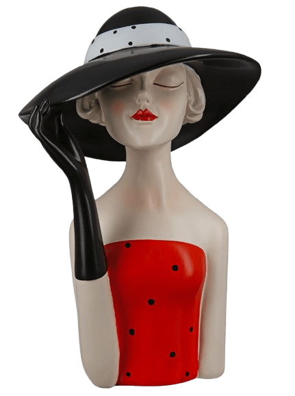 Lady mit schwarzem Hut Dekofigur Lady mit schwarzem Hut
