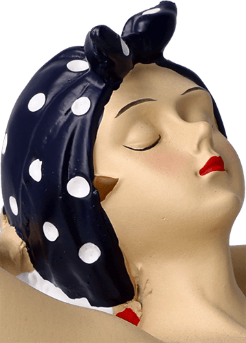 Pinup liegend auf Ball blau Pinup liegend auf Ball blau