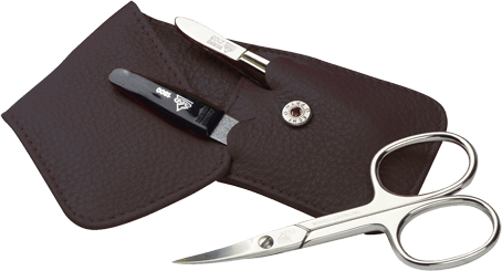 Nagel-Lederetui Siena 3teilig braun Nagel-Lederetui Siena 3teilig braun ohne Hintergrund