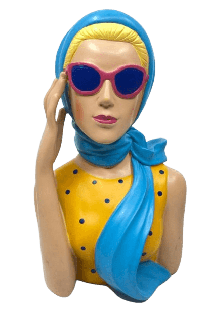 Cabrio Lady gelb Dekofigur Cabrio Lady