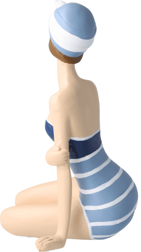 Pinup Schwimmerin sitzend