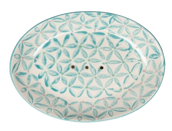 Seifenschale Grünblau Seifenschale grünblaue Blumen