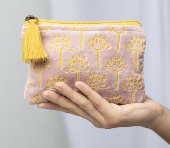 Kosmetiktasche Samt Flower rosa Kosmetiktasche Samt Flower rosa