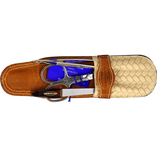 Maniküre-Etui Leder beige-braun Maniküre-Etui Leder beige-braun