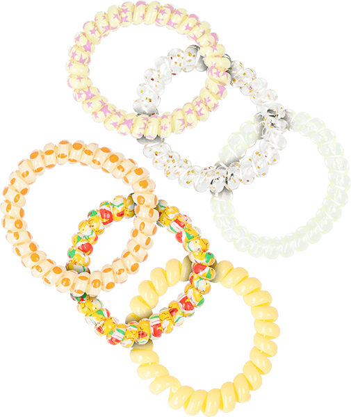 Spiral-Haargummis Gelb-Mix Spiral-Haargummis Gelb-Mix