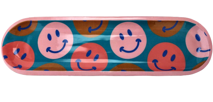 Smiley-Ablage aus Mangoholz