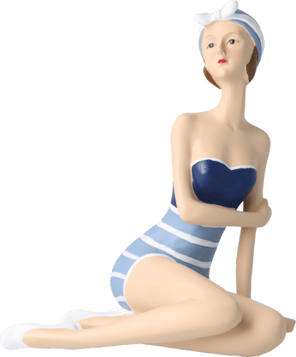 Pinup Schwimmerin sitzend Pinup Schwimmerin lang liegend