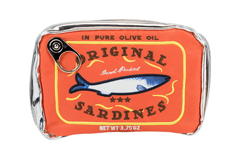 Sardinen-Kosmetiktasche Orange Kosmetiktasche Sardinenbüchse