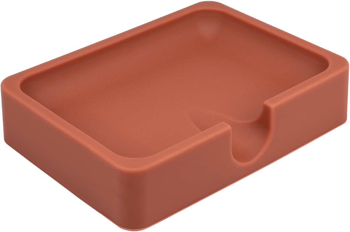 Seifenablage Silikon Block Rostrot ohne Hintergrund