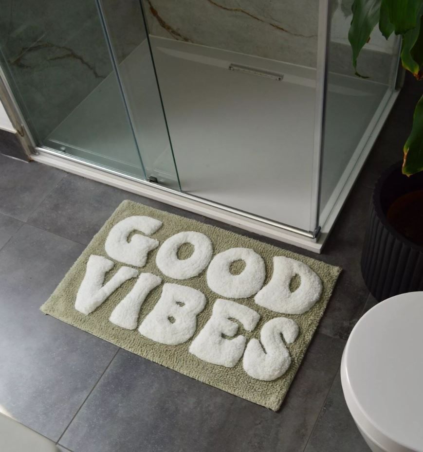 Badematte Good Vibes Olive